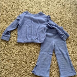 Cat & Jack Lilac Ribbed Top and Pants Set - Light Purple